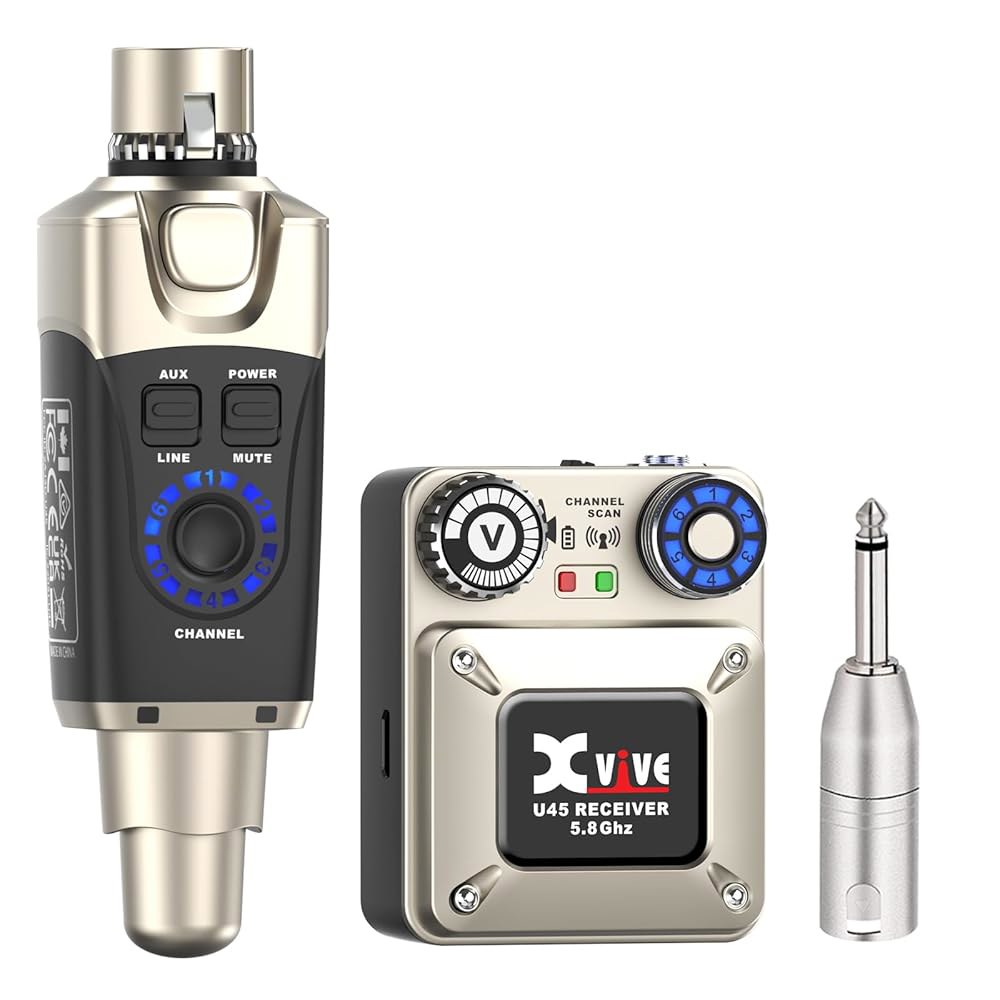 5.8GHz 송신기 및 수신기를 갖춘 Xvive U45 무선 인이어 모니터 시스템 U45R - 상품 이미지