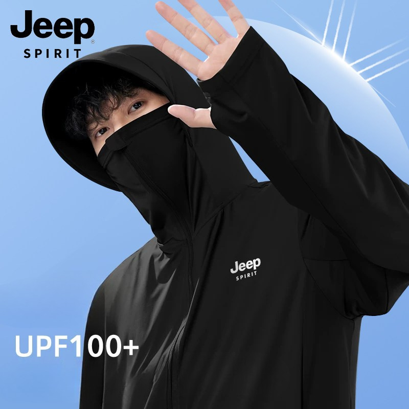 JEEP 남성 여름 낚시복 얼굴차단 자외선차단 냉감 바람막이 자켓 - 상품 이미지