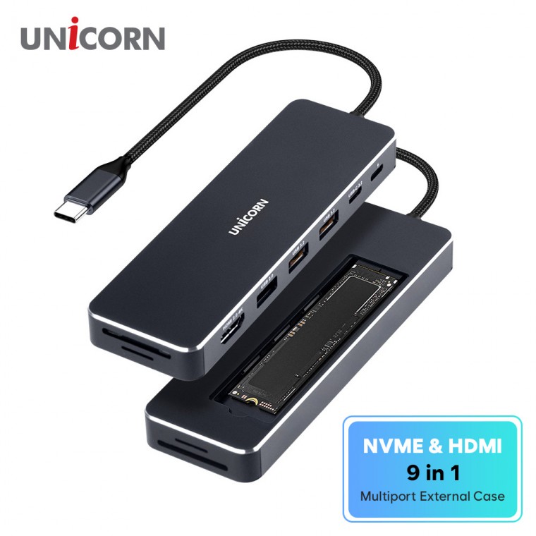 유니콘 NVMe M.2 SSD 멀티 외장하드 케이스 허브 SM-1200H - 상품 이미지