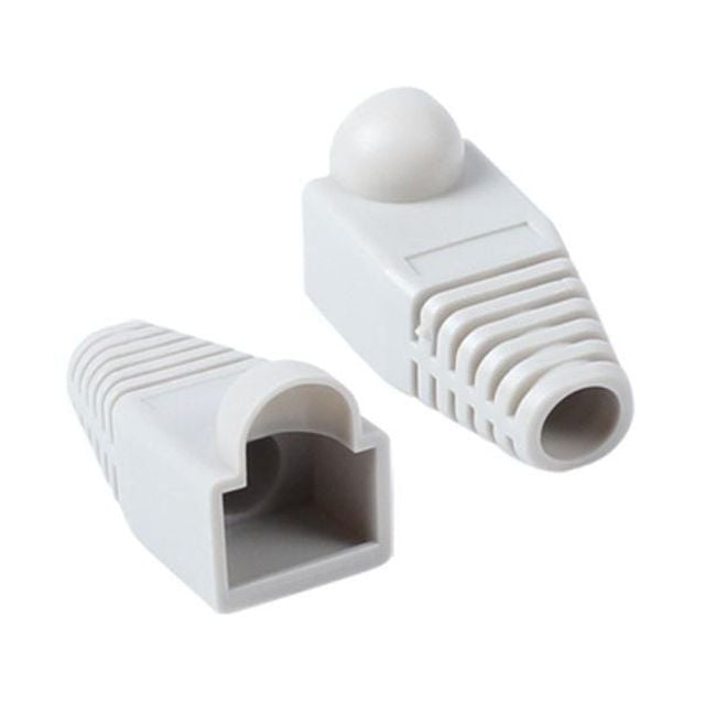 튼튼한 인터넷 랜선 RJ45 통부트 단자 꺾임 방지 보호캡 그레이 100개 6파이 - 상품 이미지