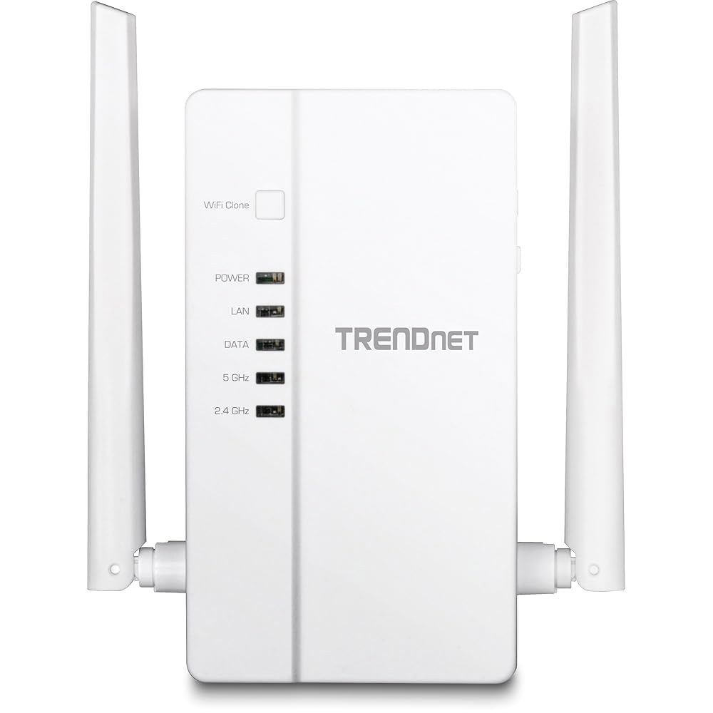 트렌드넷 와이파이 에브리웨어 파워라인 1200 AV2 AC1200 무선 액세스 포인트, 커버리지 확장, 내장 듀얼 밴드, 3개의 기가비트 포트, MIMO, 빔포밍, 화이트, TPL - 상품 이미지
