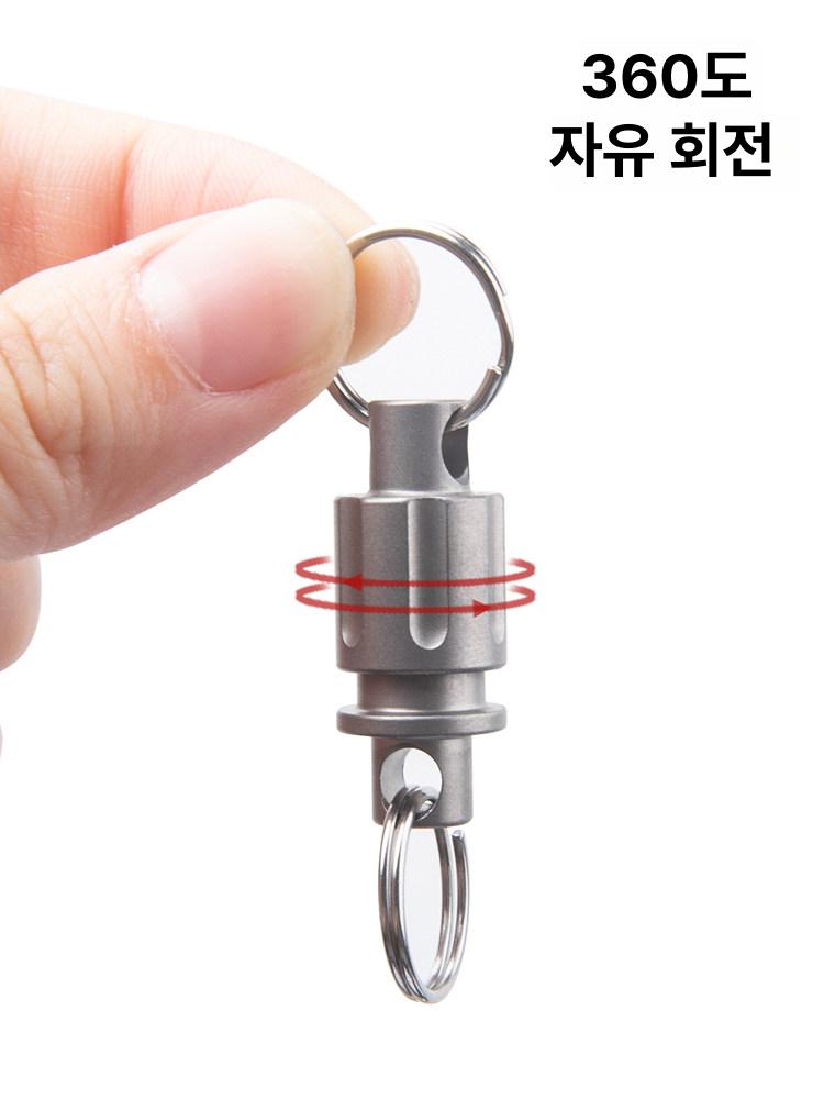조각 티타늄 퀵 엔드 릴리스 회전 키 분리형 더블 체인 그레이 - 상세 이미지 3