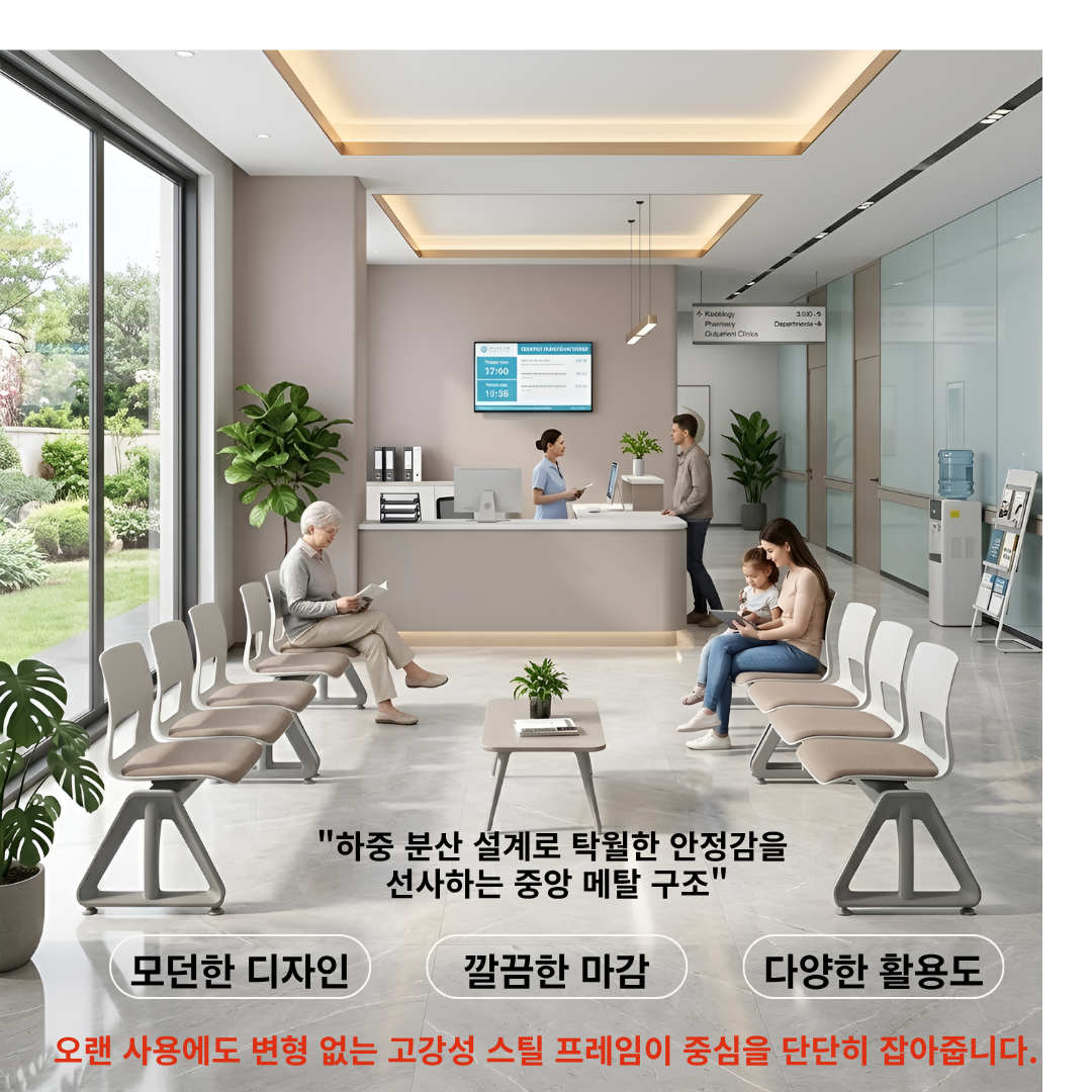 서원디자인 3인용 로비 대기 의자 시드 - 상세 이미지 5