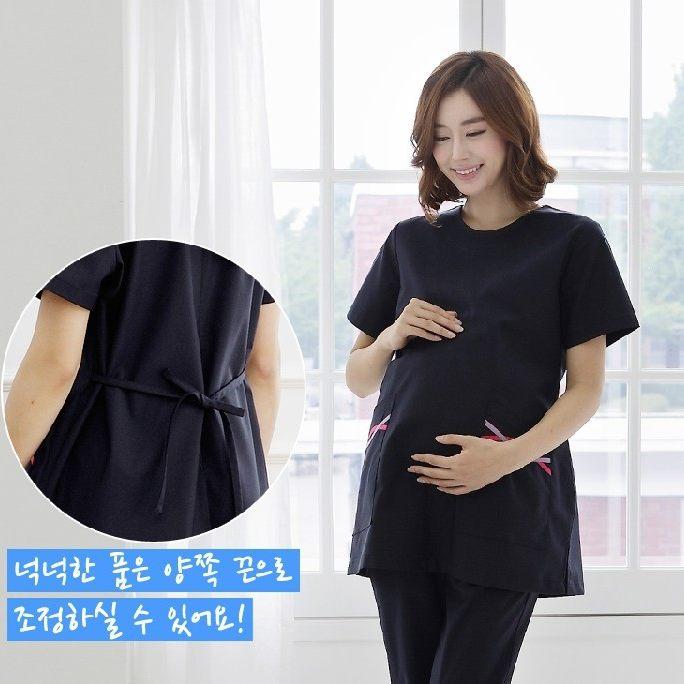 임산부 임부복 반팔 병원복 유니폼 상하세트 산모용 편안한 착용감 출산 준비용 홈웨어 세트 - 상세 이미지 3