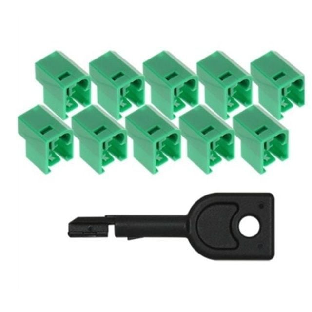 안전한 락킹 넷메이트 랜케이블 RJ45 잠금장치 2001GK 세트 그린 - 상품 이미지