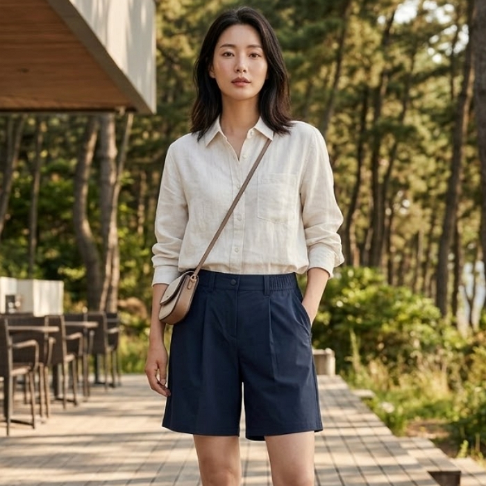 네파 여름 여성 아웃도어 방충 벌레 기피체 소재 등산 반바지 - 상품 이미지