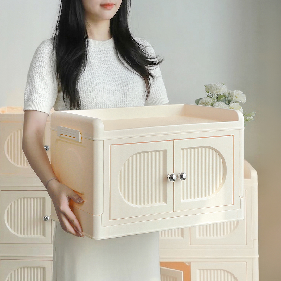 편리한 양문형 접이식 이동식 서랍 옷 기저귀 리빙박스 수납 정리함 - 상세 이미지 4