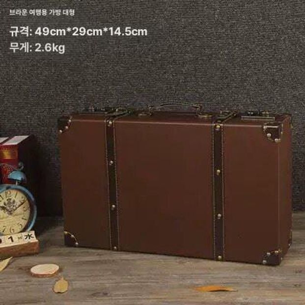 클래식 빈티지 여행가방 인테리어 캐리어 레트로 장식 대형 소형 세트 - 상세 이미지 3