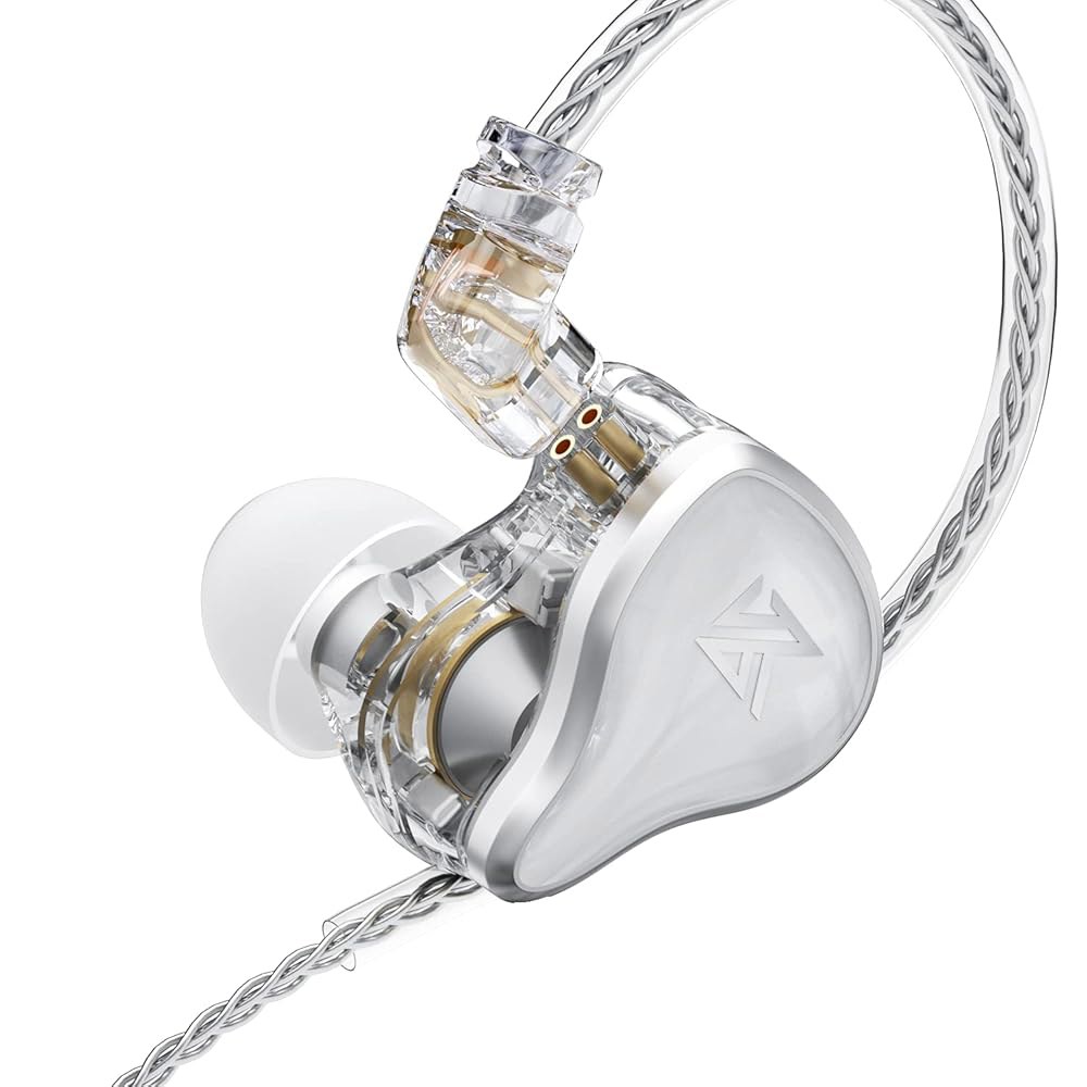 이어 모니터 이어폰 7BA+1DD 8 유닛 하이브리드 기술 IEM 헤드폰 소음 차단, 코어 케이블 3.5mm 잭 유선 이어버드 8개(마이크 없음, 흰색) - 상품 이미지