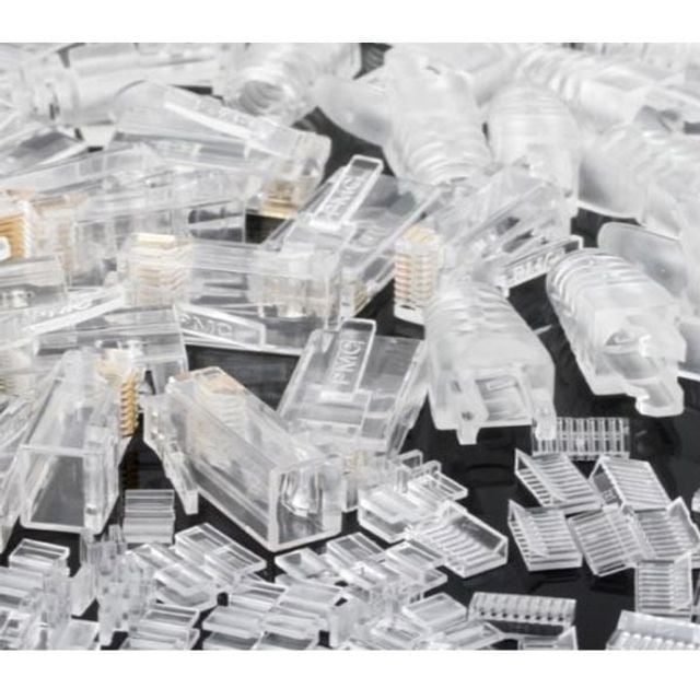 고속 RJ45 8P8C CAT.6 UTP 랜선 커넥터 플러그 부트 포함 100개 - 상품 이미지
