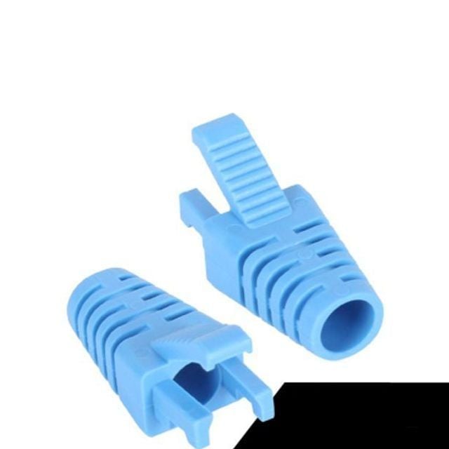 튼튼한 인터넷 랜선 RJ45 락 Lock 부트 보호캡 블루 100개 6파이 - 상품 이미지