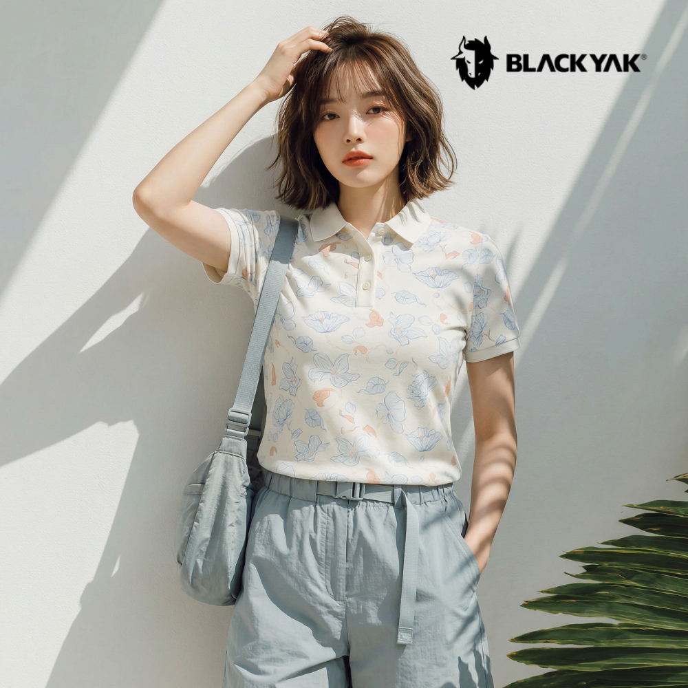 블랙야크 카라 반팔티 여성 쿨 냉감 폴로 티셔츠 플라워
