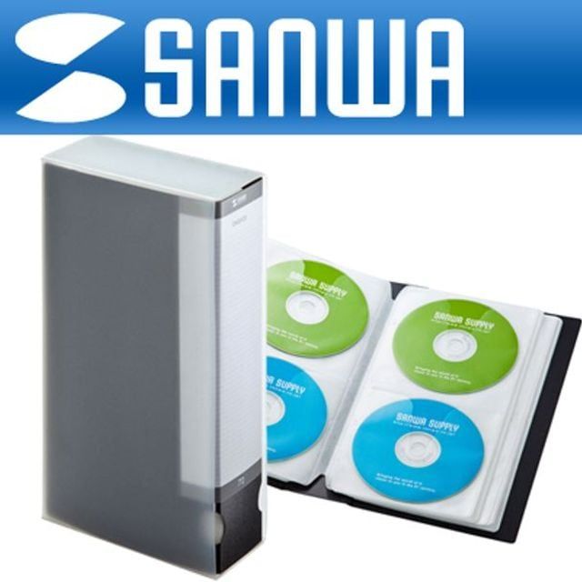 깔끔한 정리 SANWA CD DVD 파일형 보관함 정리함 72매 블랙 - 상품 이미지