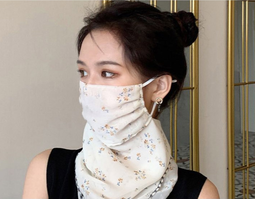 꽃무늬 자외선 UV 차단 스카프 마스크 얼굴 햇빛 가리개 골프 등산 쿨 여름 여성 - 상세 이미지 5