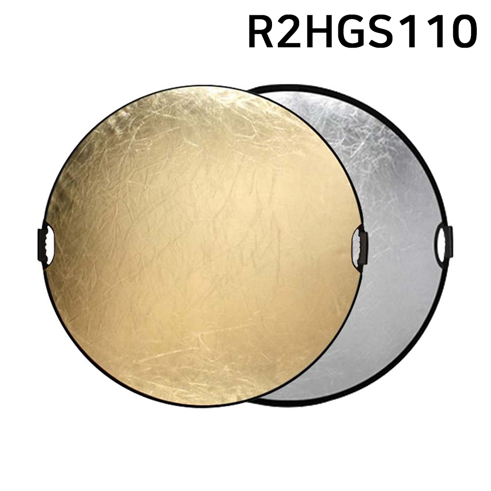 화사한 포멕스 사진 조명 원형 반사판 골드 실버 양면 핸들 110cm R2HGS110 - 상품 이미지