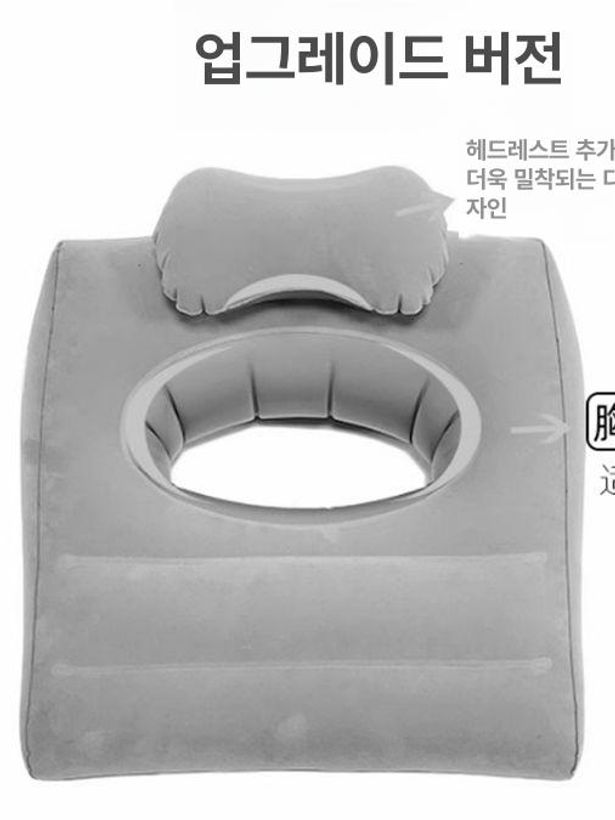 삼각쿠션 에어쿠션 엎드리는 등쿠션 등받이쿠션 쇼파 그레이(입으로 불어 스타일) - 상세 이미지 3