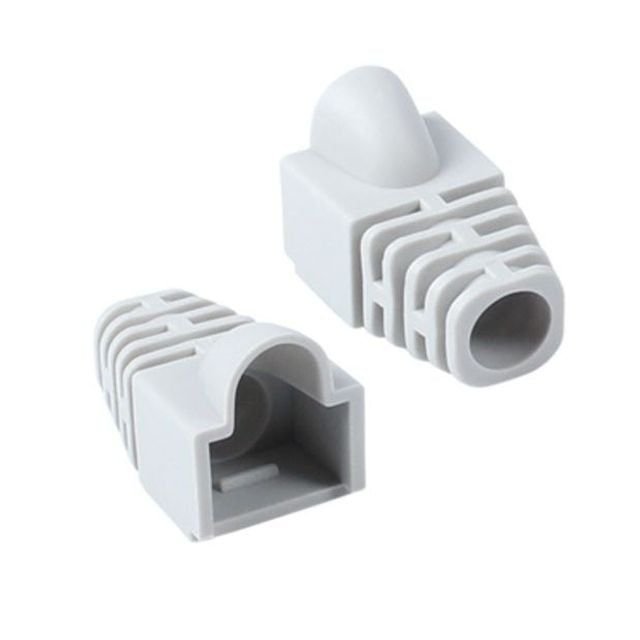 튼튼한 인터넷 랜선 RJ45 CAT.6 통부트 보호캡 그레이 100개 7파이 - 상품 이미지