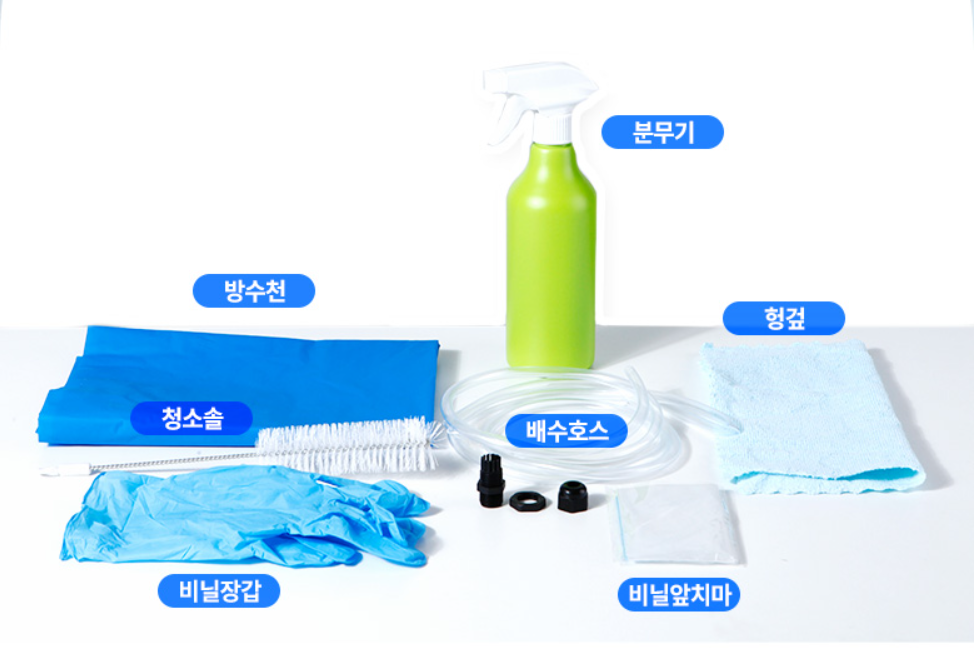 7종 셀프 에어컨 분해 청소 키트 비닐 물받이 커버 벽걸이 세척 장비 용품 가대 세트 - 상세 이미지 2