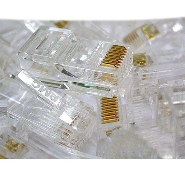 RJ45 8P8C CAT.5E UTP 인터넷 랜선 커넥터 고급형 플러그 100개 - 상품 이미지