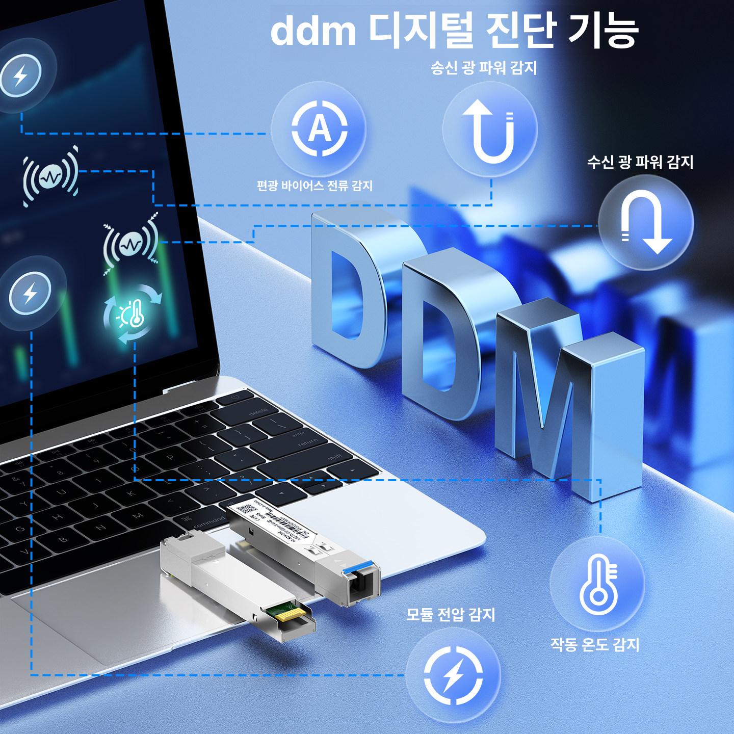 광트랜시버 20km 일체형 광접속기 전문가용 기가 안정 고속 호환성 - 상세 이미지 4