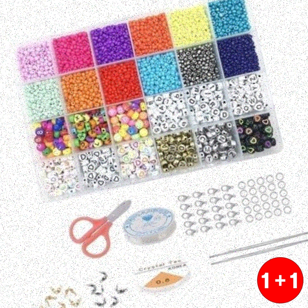 집콕 취미 생활 비즈 DIY 목걸이 반지 제작 키트 구슬 공예 재료 풀구성(주문의2배수량 발송) - 상품 이미지