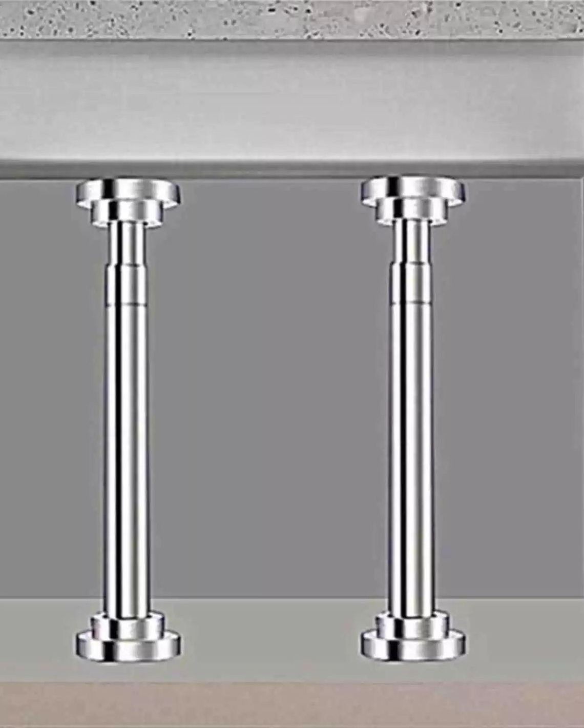 선반 지지봉 옷장 고정 하중지지대 25mm 35 스테인리스스틸 [80-140cm] - 상품 이미지