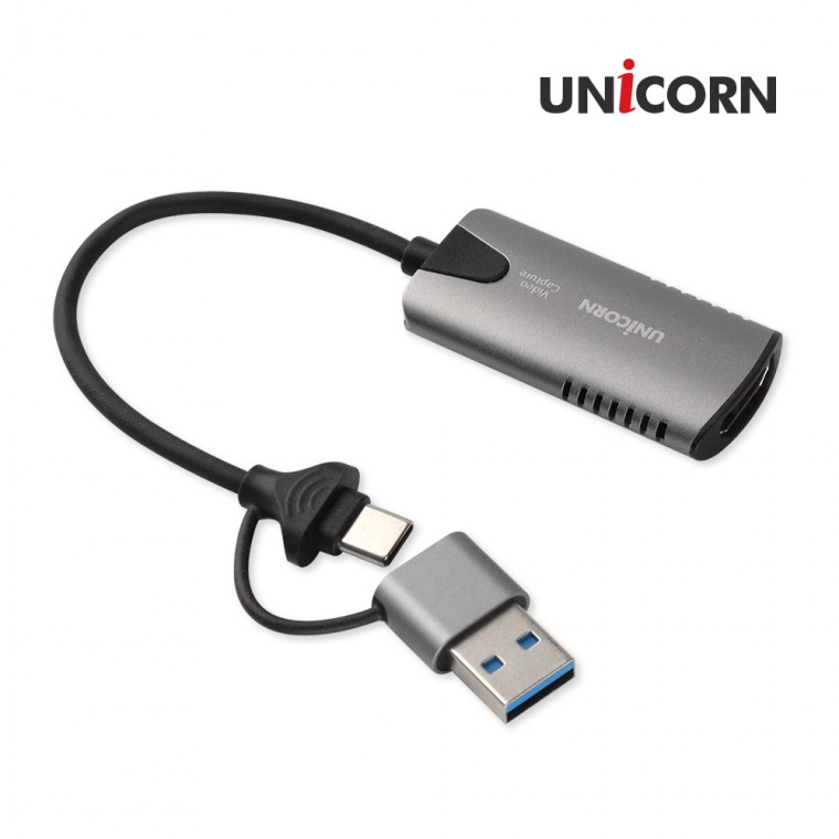 빠른 유니콘 A타입 C타입 4K 60Hz USB 3.0 HDMI 비디오 영상 스트리밍 캡쳐보드 VC-300C - 상품 이미지