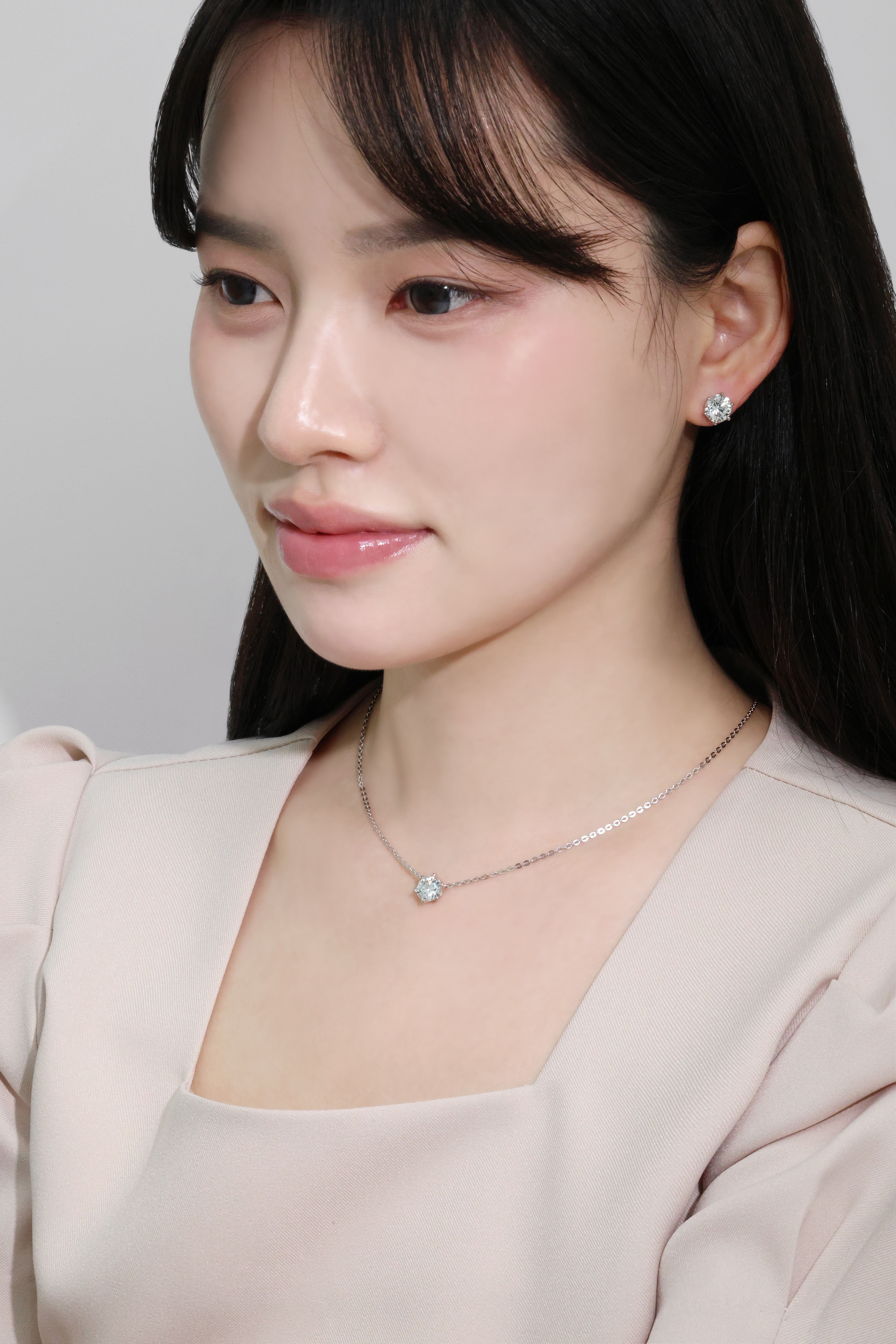 2캐럿 랩다이아 목걸이 일체형 6프롱 IGI 랩다이아몬드 D컬러 14k 18k 이미지 7