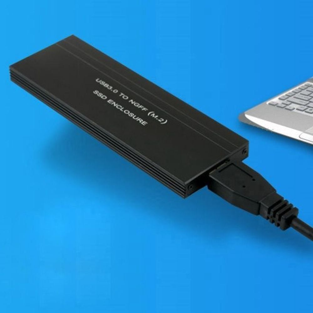 슬림한 휴대 초소형 M.2 NGFF SSD USB 외장하드 케이스 블랙 - 상품 이미지