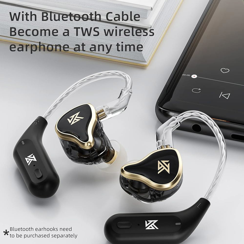 이어 모니터 이어폰 7BA+1DD 8 유닛 하이브리드 기술 IEM 헤드폰 소음 차단, 코어 케이블 3.5mm 잭 유선 이어버드 8개(마이크 없음, 흰색) - 상세 이미지 3