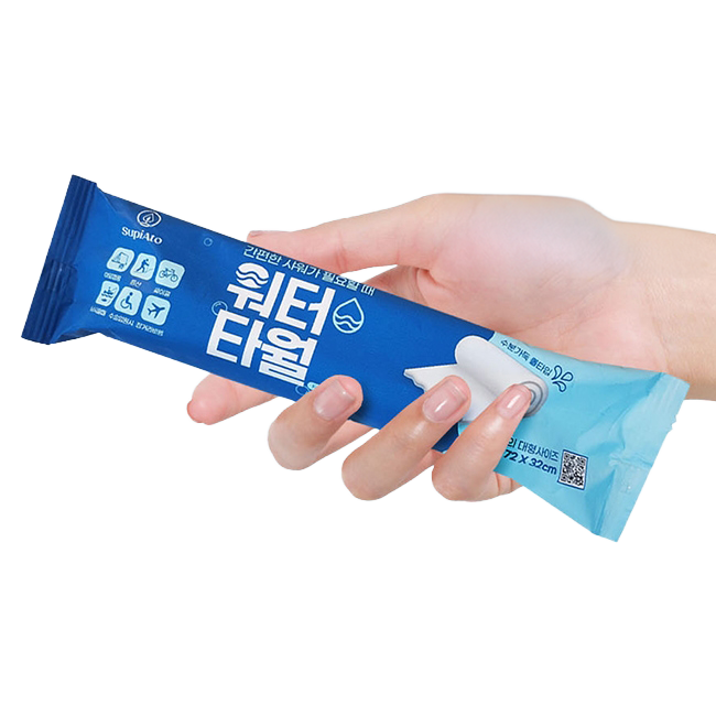 건강한디유 등산 일회용 워터 타월 여행용 샤워티슈 대형 1매, 10개 - 상세 이미지 2