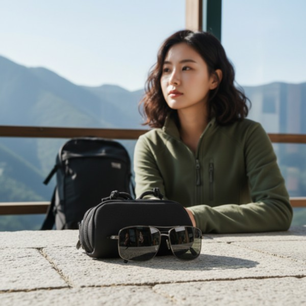 몰리 전술 등산 선글라스 파우치 하드쉘 케이스 안경 보관함 선글라스 수납함 벨트마운트 홀더 - 상품 이미지