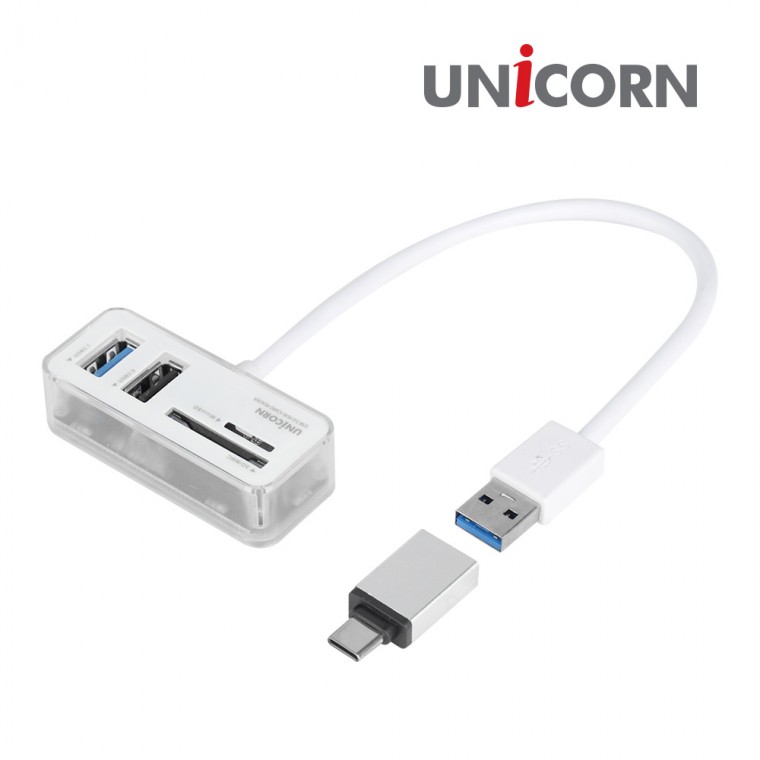 편리한 유니콘 USB 3.0 허브 멀티포트 멀티 카드리더기 A타입 C타입 겸용 TH-500CR - 상품 이미지