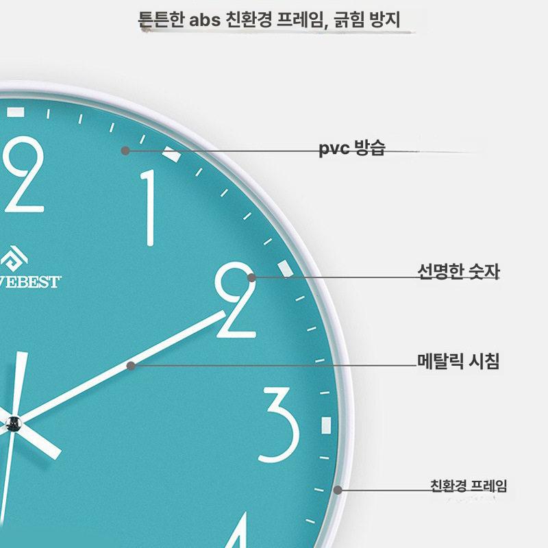 무소음 벽시계 온습도 아날로그 벽걸이 아트월 거실 사무실 원형 터닝 - 상세 이미지 5