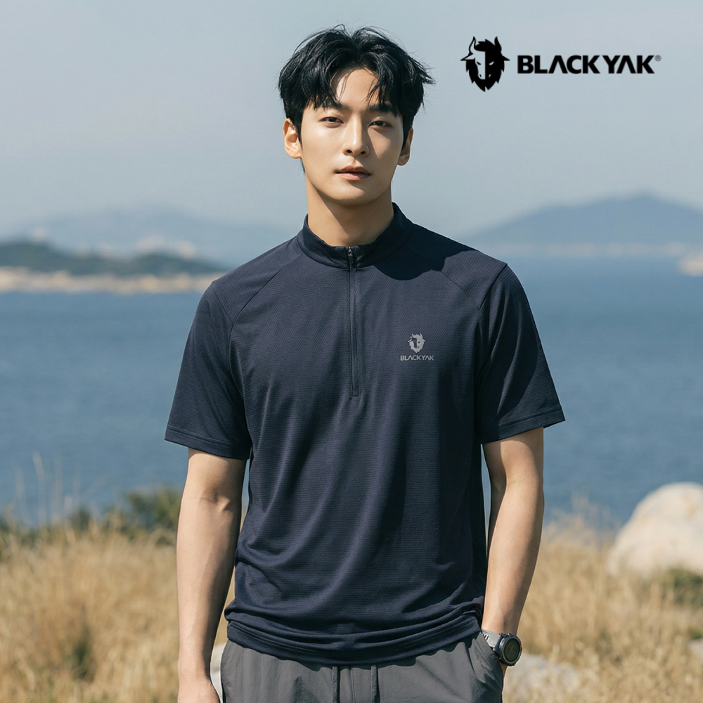 블랙야크 티셔츠 남성 집업 반팔티 쿨 냉감 등산복상의 아이스프레쉬B - 상세 이미지 2