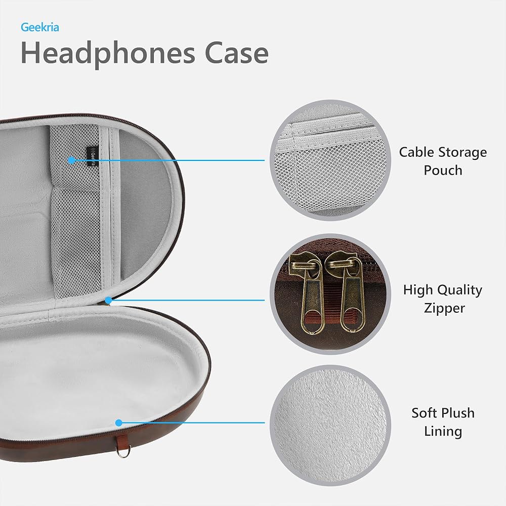 B&O Bawlay H100 / HX H9i H95, Beocom Portal 등을 위한 Geekria 쉴드 헤드폰 케이스, 하드 쉘 여행용 휴대용 가방을 케이블 스토리지(다크 - 상세 이미지 2