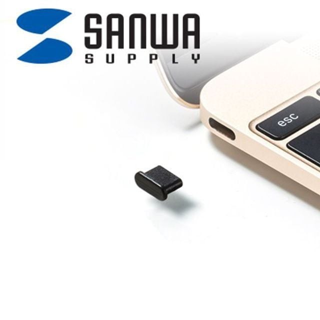안전한 보호 SANWA C타입 USB Female 포트 마개 보호캡 5개입 블랙 - 상품 이미지