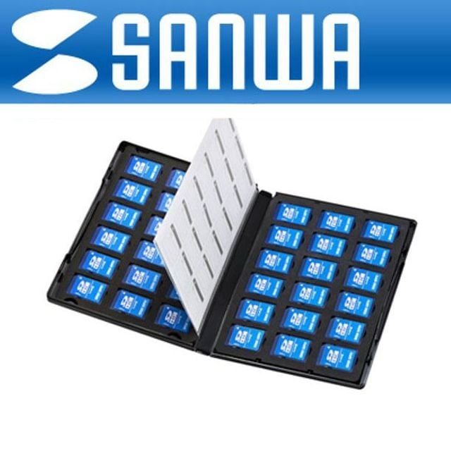 안전한 SANWA 산와 SD 마이크로 SD 메모리 카드 수납 앨범 보관함 케이스 36매 - 상품 이미지