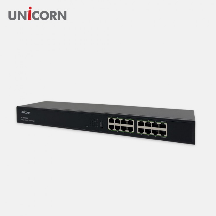 유니콘 16포트 기가 인터넷 스위칭 랜선 허브 DG-1600GIGA - 상품 이미지