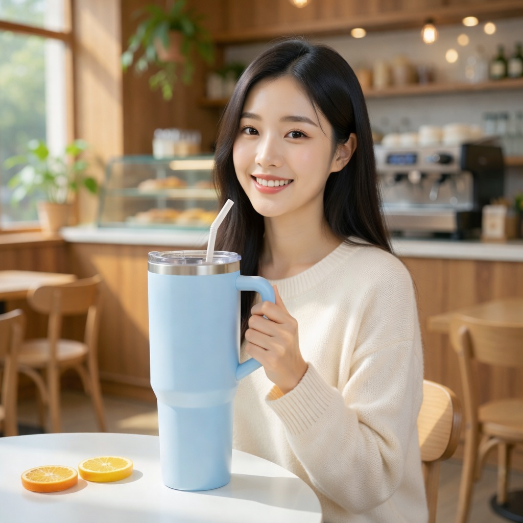 대용량 올스텐 1.2리터 텀블러 가벼운 손잡이 텀블러 학생 헬스장 텀블러 - 상세 이미지 2