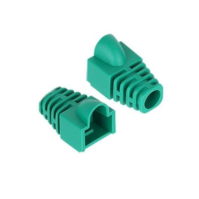 튼튼한 인터넷 랜선 RJ45 CAT.6 통부트 보호캡 덮개 그린 100개 7파이 - 상품 이미지