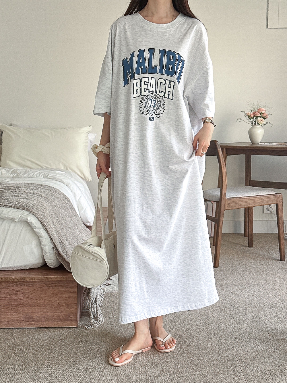 여름원피스 빅사이즈 나염 캐주얼 데일리룩 반팔 맥시 롱원피스 - 상세 이미지 4