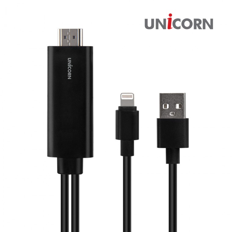 편리한 유니콘 스마트폰 아이폰 미러링 케이블 IOS 8핀 HDMI TM-MHL8000S - 상품 이미지