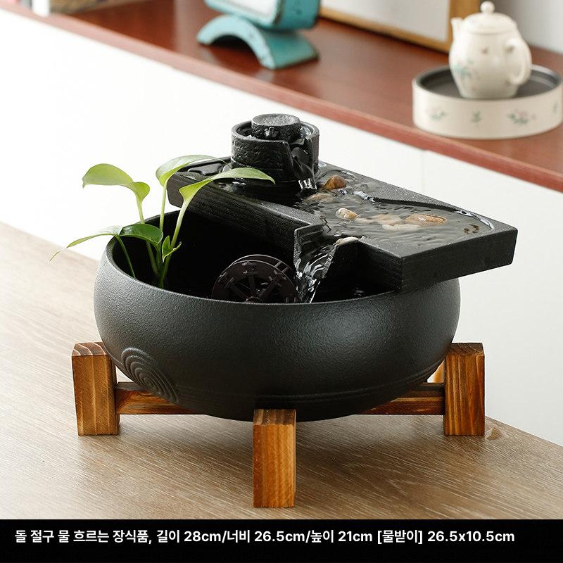 탁상용 인공 폭포 거실 장식 소형 사무실 미니 분수대 조경 연못 집들이 실내 선물 - 상세 이미지 2