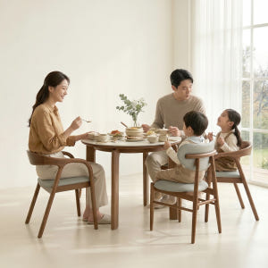 헤닝 루나 원형 테이블 세라믹식탁 2인 4인 원목 식탁 1100 솔직 후기 | 실제 배치 사진 포함 - 상품 이미지 2