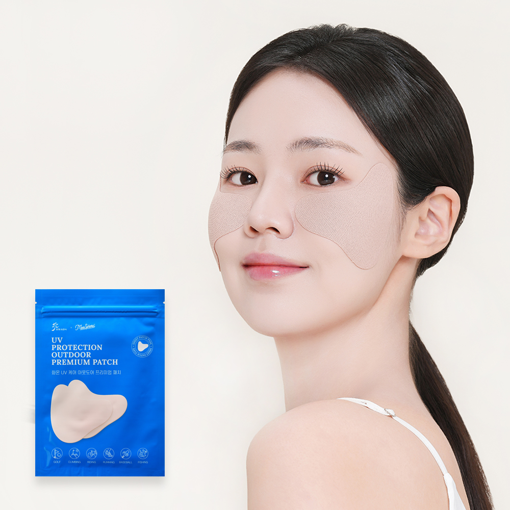 화온 골프 썬패치 UV 자외선차단 와이드형 쿨링 얼굴패치 러닝 등산 5매입, 1개 - 상세 이미지 2