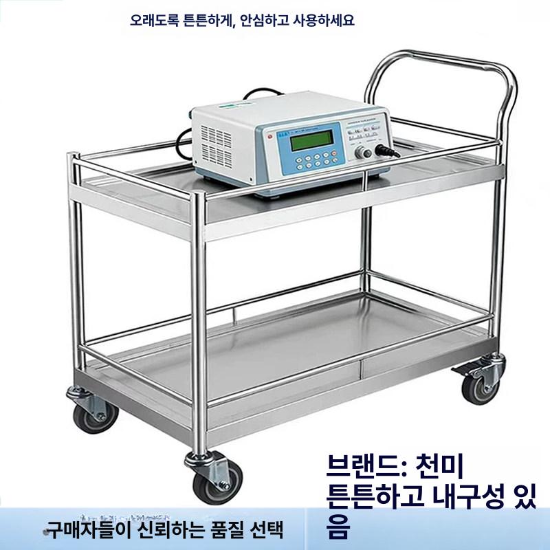 스테인리스 대차 2단 공장 손수레 크기 이단 구루마 - 상세 이미지 2