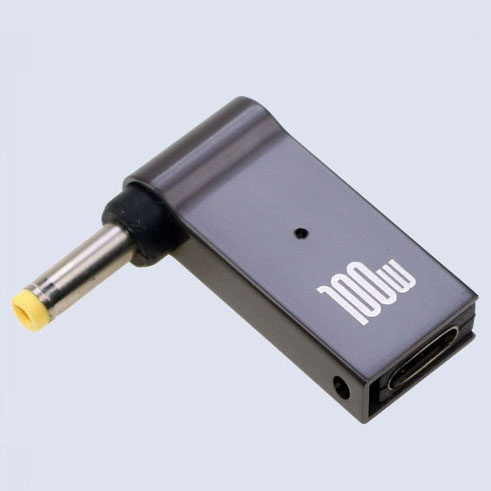 C타입 to 100W DC 노트북 변환 젠더 충전 컨버터 외경 내경 4.0/1.7mm (옐로우) - 상품 이미지