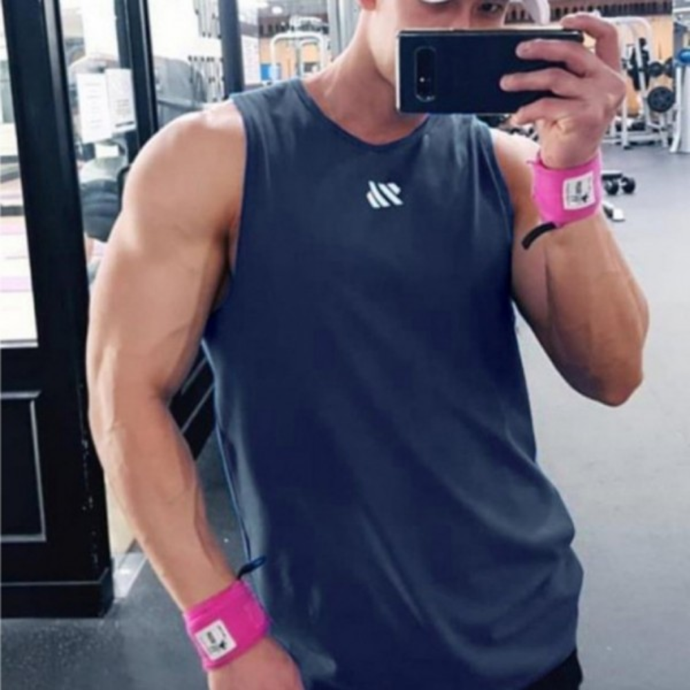 남성 헬스 트레이닝 나시 운동복 상의 헬스웨어 트레이닝복 스포츠티 땀복 러닝웨어 - 상품 이미지