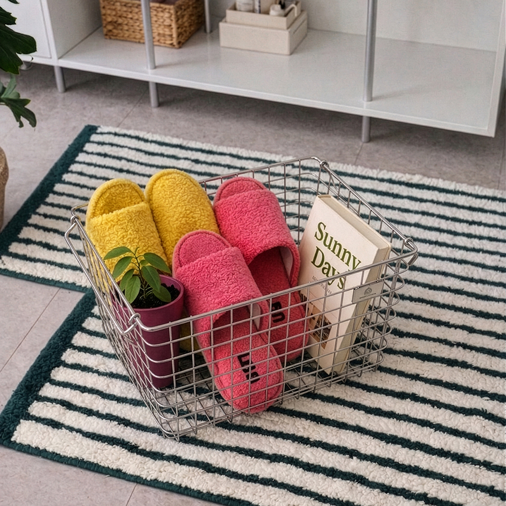 와이어 바스켓 스텐 수납 바구니 철제 철망 펜트리 정리 미니(18cm), 1개 이미지 6